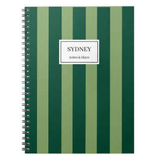 Classic Striped Notebook Custom Name Journal  ノートブック