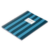 Classic Striped Notebook Custom Name Journal  ノートブック (左側)
