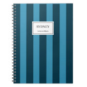 Classic Striped Notebook Custom Name Journal  ノートブック (正面)