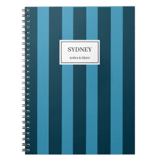 Classic Striped Notebook Custom Name Journal  ノートブック