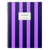 Classic Striped Notebook Custom Name Journal  ノートブック (正面)