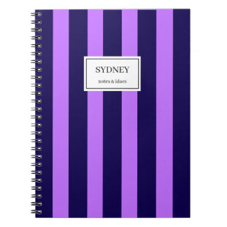 Classic Striped Notebook Custom Name Journal  ノートブック