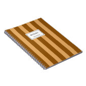 Classic Striped Notebook Custom Name Journal ノートブック (右側)