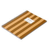 Classic Striped Notebook Custom Name Journal ノートブック (左側)