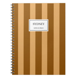 Classic Striped Notebook Custom Name Journal  ノートブック