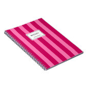 Classic Striped Notebook Custom Name Journal ノートブック (右側)