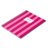 Classic Striped Notebook Custom Name Journal ノートブック (左側)