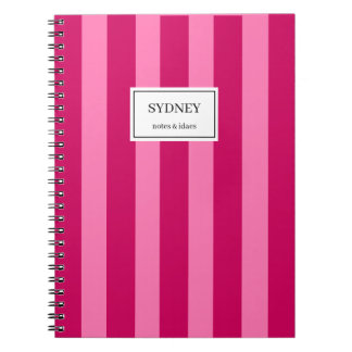Classic Striped Notebook Custom Name Journal  ノートブック