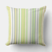 Classic Stripes Celery, Lemon, Grey Throw Pillow クッション (正面)