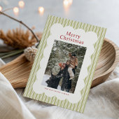 Classic Stripes Photo Holiday Card シーズンカード