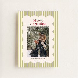 Classic Stripes Photo Holiday Card シーズンカード
