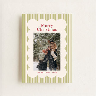 Classic Stripes Photo Holiday Card シーズンカード