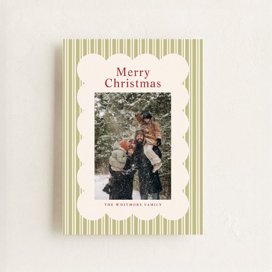 Classic Stripes Photo Holiday Card シーズンカード