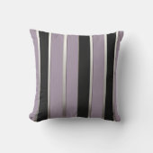 Classic Stripes Purple Black and Silver クッション (正面)