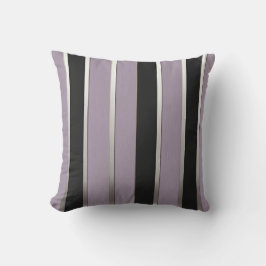 Classic Stripes Purple Black and Silver クッション