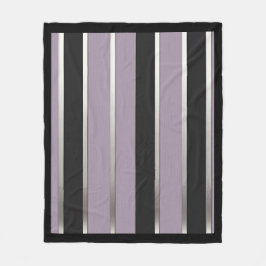 Classic Stripes Purple Black and Silver フリースブランケット
