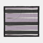 Classic Stripes Purple Black and Silver フリースブランケット (正面(横))