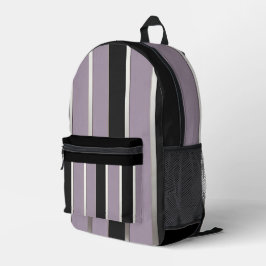 Classic Stripes Purple Black and Silver プリントバックパック