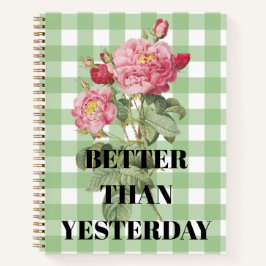 Classic style old fashioned artwork tartarn floral ノートブック