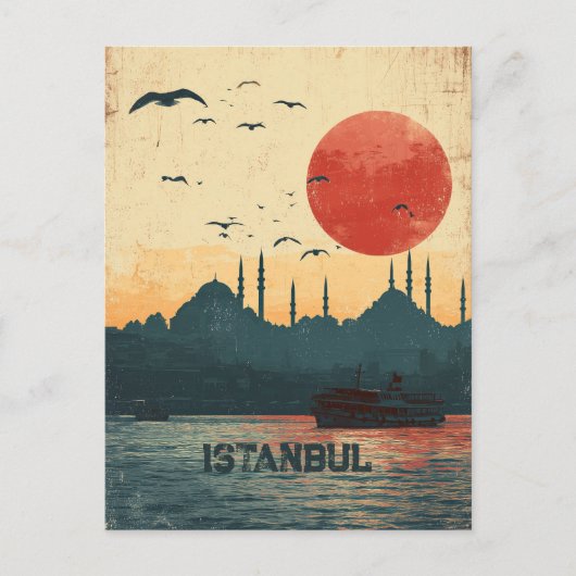 Classic Sunset View Istanbul Turkiye Travel ポストカード (正面)
