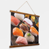 Classic Sushi Medley Tapestry – Art of Flavor 吊り下げ型タペストリー (傾斜あり)