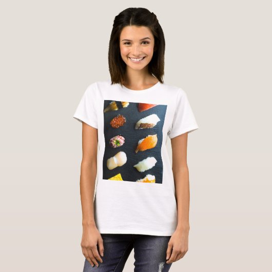 Classic Sushi Set – 10 classic pieces on a stone p Tシャツ (正面フル)