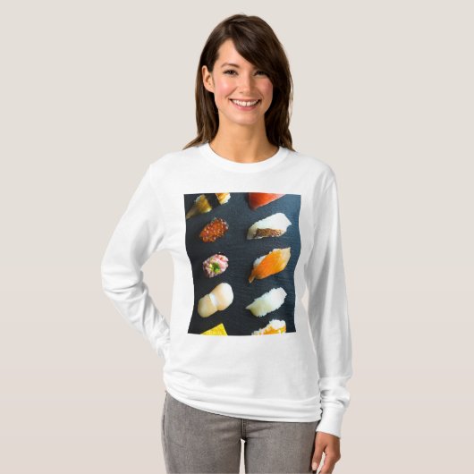 Classic Sushi Set – 10 classic pieces on a stone p Tシャツ (正面フル)