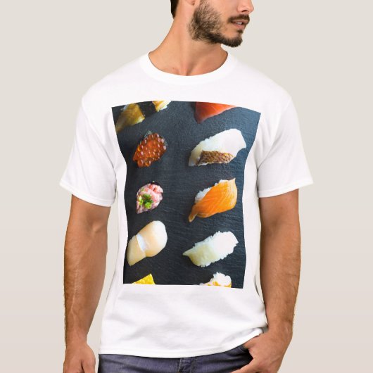 Classic Sushi Set – 10 classic pieces on a stone p Tシャツ (正面)