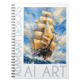 Classic Tall Ship at Sea – Impasto Nautical Art ノートブック
