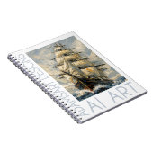Classic Tall Ship at Sea – Impasto Nautical Art ノートブック (右側)