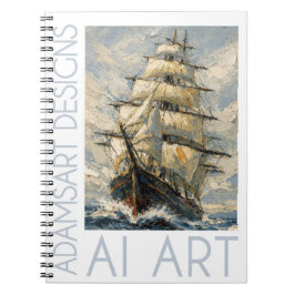 Classic Tall Ship at Sea – Impasto Nautical Art ノートブック