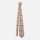 Classic Tan and Brown Plaid Pattern Necktie ネクタイ (裏面)