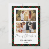 Classic Tartan Christmas Card | Photo Collage シーズンカード (正面)