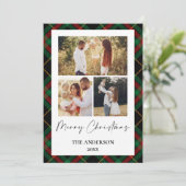 Classic Tartan Christmas Card | Photo Collage シーズンカード (スタンド正面)