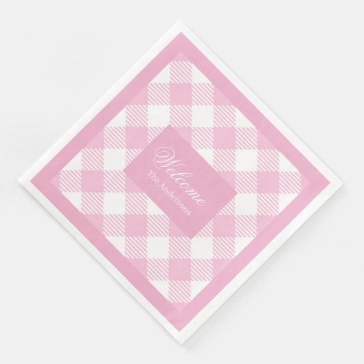 Classic Tartan Napkins Personalized Pink Style (コーナー)