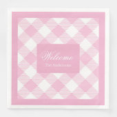 Classic Tartan Napkins Personalized Pink Style (正面)