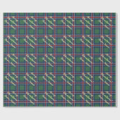 Classic tartan pattern personalized Christmas ラッピングペーパー (フラット)