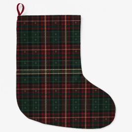 Classic Tartan Pet Christmas Stocking with Paws ラージクリスマスストッキング