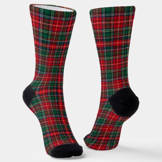 Classic Tartan Plaid Christmas ソックス (傾斜あり)