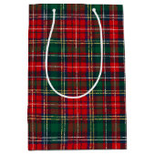 Classic Tartan Plaid Christmas ミディアムペーパーバッグ (正面)