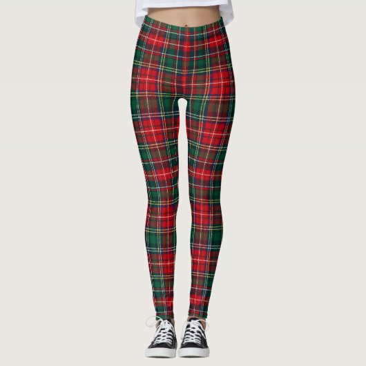 Classic Tartan Plaid Christmas レギンス (正面)