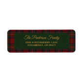 Classic Tartan Plaid Christmas Address Label ラベル (正面)