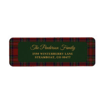 Classic Tartan Plaid Christmas Address Label