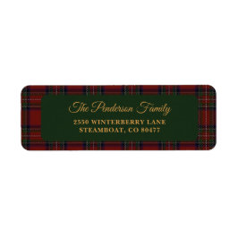 Classic Tartan Plaid Christmas Address Label ラベル