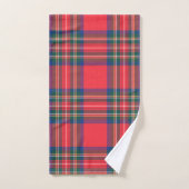 Classic Tartan Plaid Christmas Initials Preppy バスタオルセット (ハンドタオル)