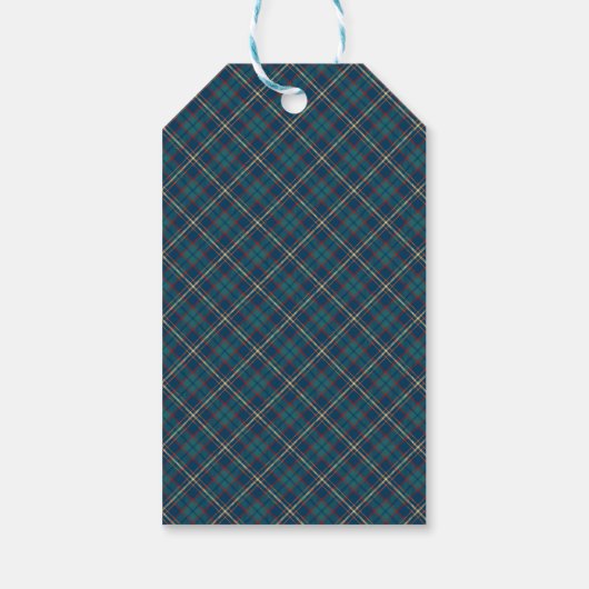 Classic Tartan Plaid Monogram Wreath Christmas ギフトタグ (裏面)