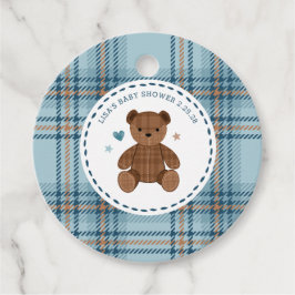 Classic Tartan Plaid Teddy Bear, Baby Boy Shower  フェイバータグ