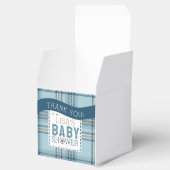 Classic Tartan Plaid Teddy Bear, Baby Boy Shower  フェイバーボックス (オープン)