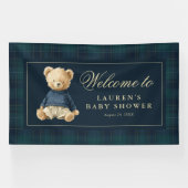Classic Tartan Polo Bear Baby Shower Welcome 横断幕 (横)