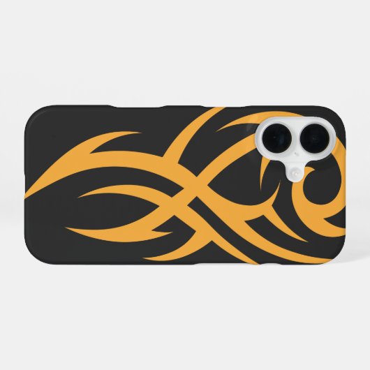 Classic Tattoo Inspired Line Art Design iPhone 16ケース (裏面横)